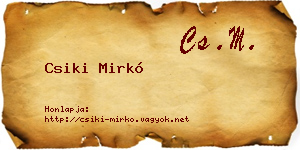 Csiki Mirkó névjegykártya